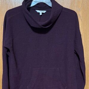 Women’s Sonoma Plum Knit Long Sleeve Muffed Sweater Top Sz Lg